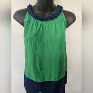 $3/Bundle - Chic Green and Navy Sleeveless Blouse